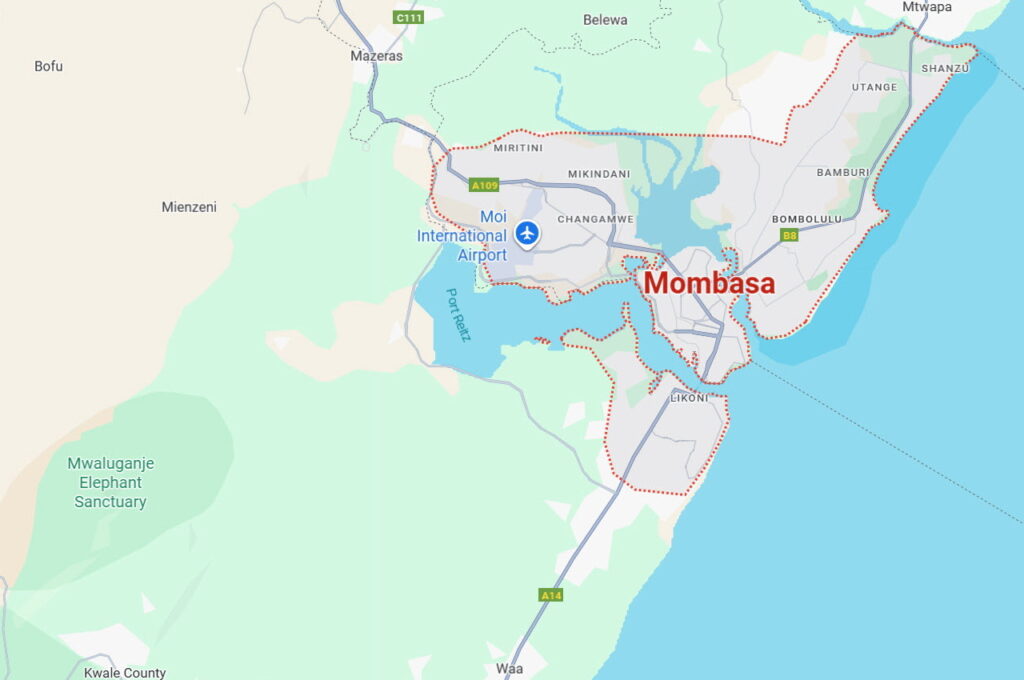 Copyright 2025 - Google Maps / Auf dem Weg nach Mombasa