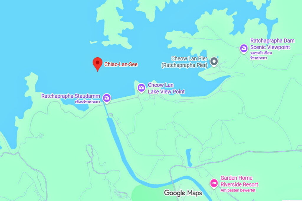 Karte - Der Ratchaprabha Staudamm - Cheow-Lan-See