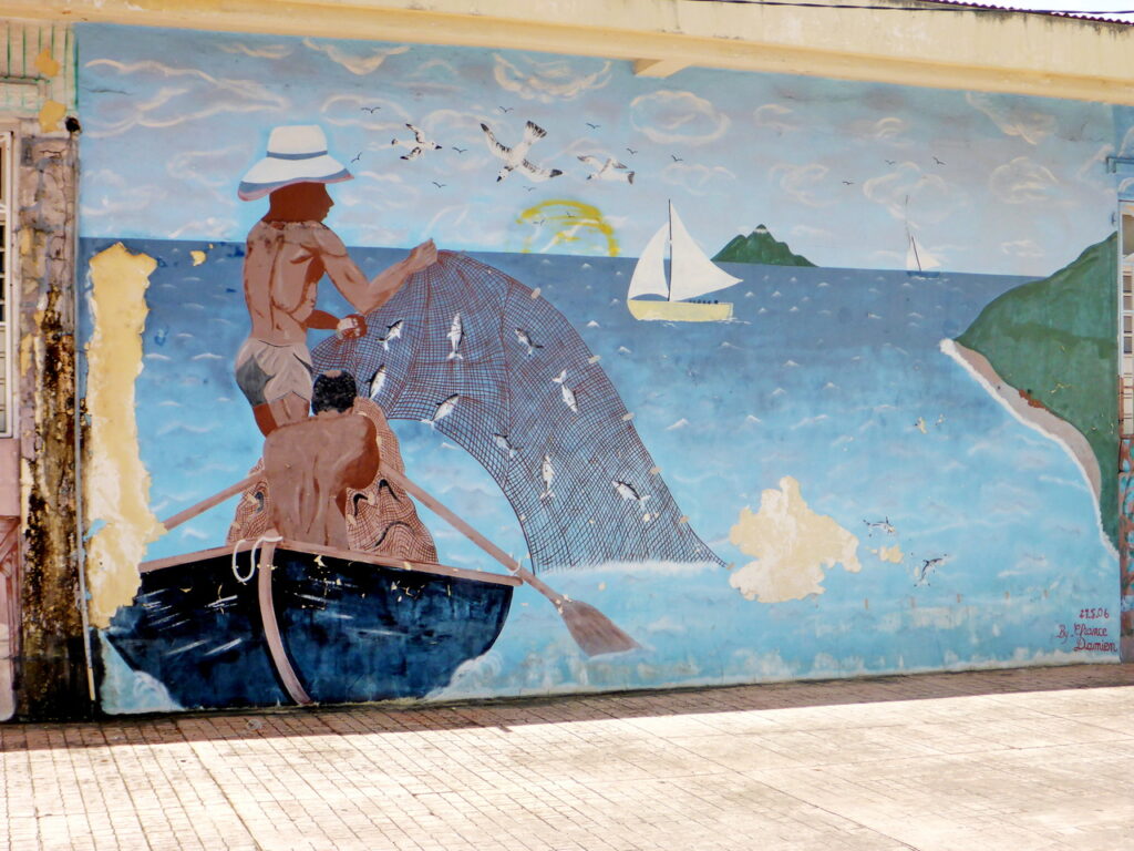 Graffiti an einem Haus in Marigot